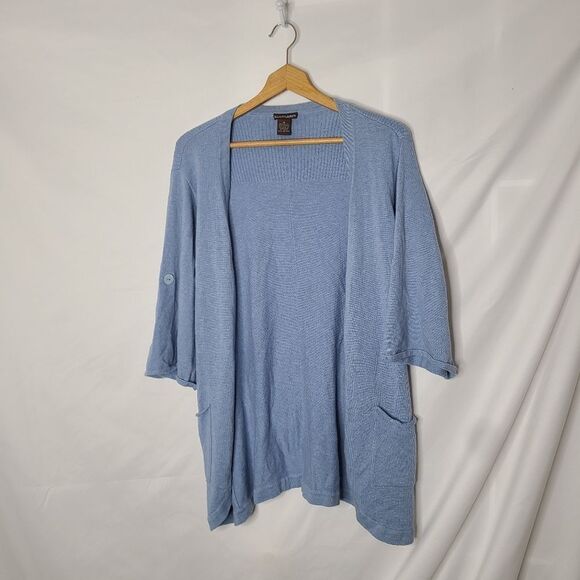 Elliott Lauren Blue Cotton‎ Cashmere Blend Cardigan sz M - Picture 1 of 5